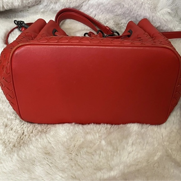 Bottega Veneta Intrecciato Red Orange Cross body bag - Picture 15 of 16